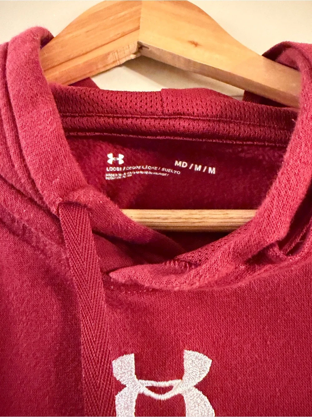 Mens Red Hooded Sweatshirt
